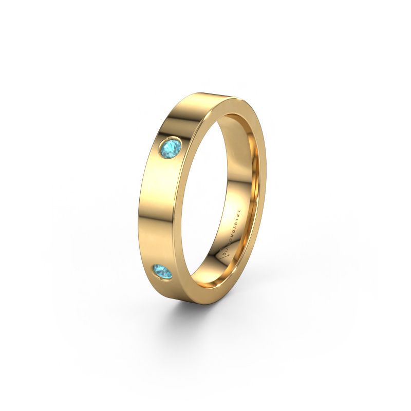 Wedding ring WH0104L14BP 585 gold blue topaz 2.2 mm ±4x2 mm