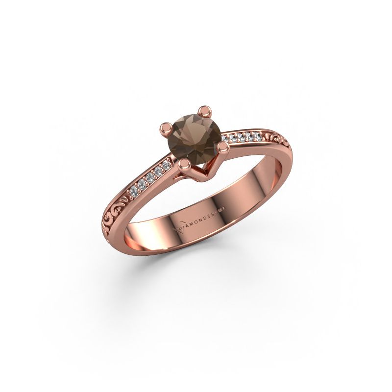 Verlobungsring Mei 585 Roségold Rauchquarz 4.7 mm