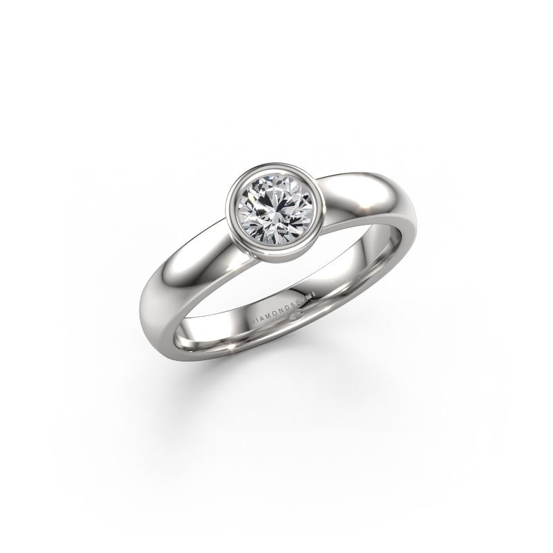 Bague Ise 1 950 platine diamant synthétique 0.40 crt
