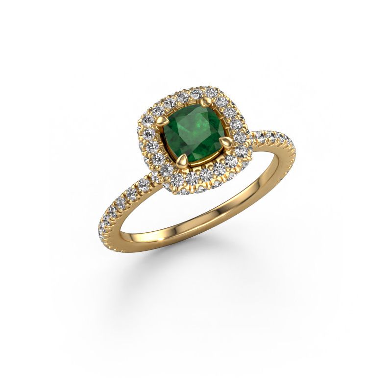 Engagement ring Talitha CUS 585 gold emerald 5 mm