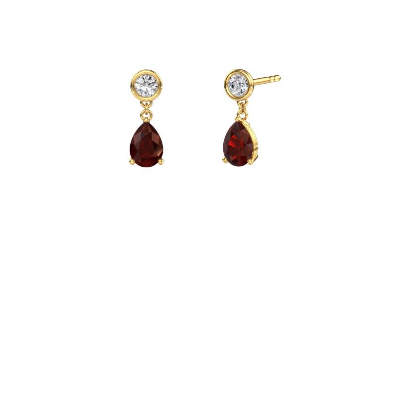 Drop earrings Lacey PER 585 gold garnet 7x5 mm