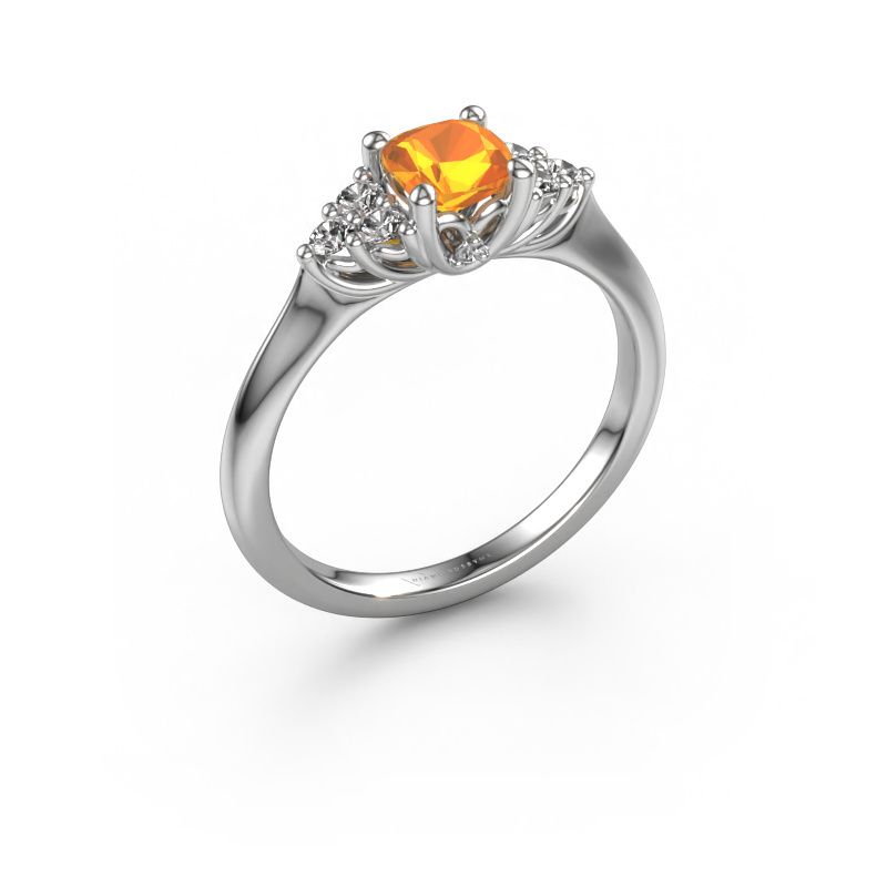 Bague de fiançailles Felipa CUS 950 platine citrine 5 mm