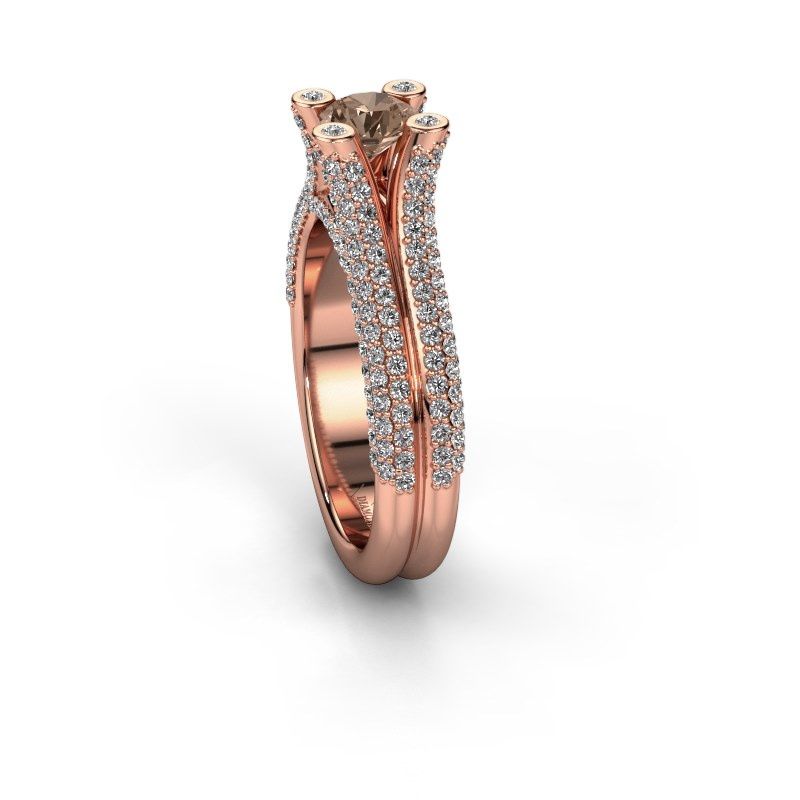 Afbeelding van Verlovingsring Stefanie 2<br/>585 rosé goud<br/>Bruine diamant 1.50 crt