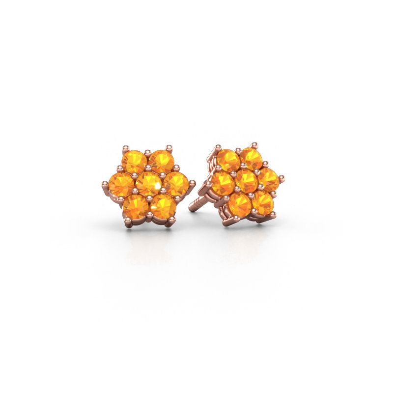 Oorstekers Bonita 585 rosé goud citrien 2.4 mm