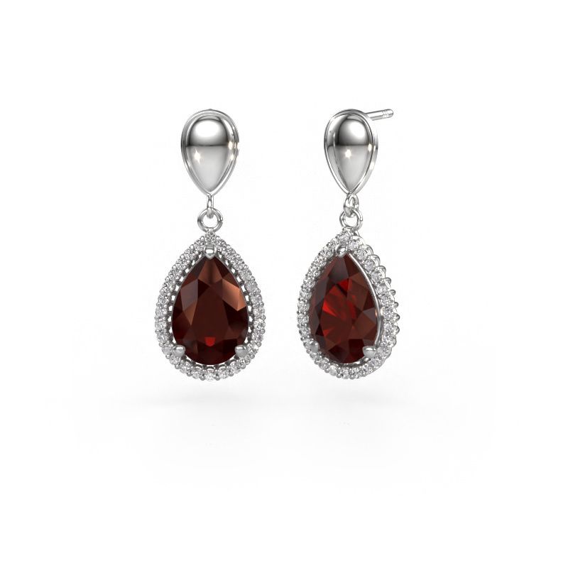 Pendants d'oreilles Tilly per 1 950 platine grenat 12x8 mm