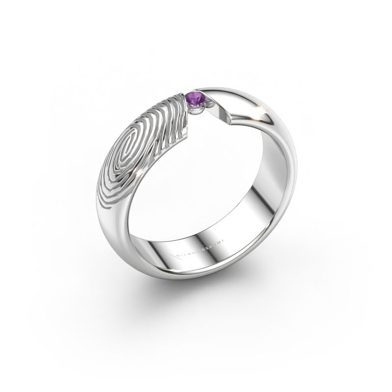 Wedding ring Leonila 950 platinum ±5 x 1.8 mm amethyst