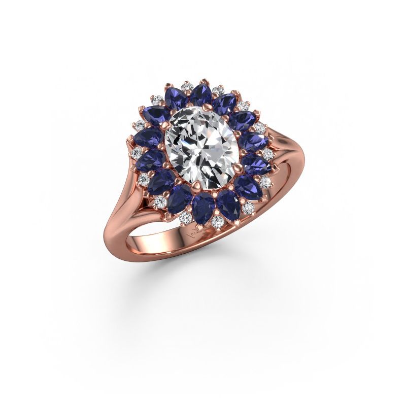 Verlovingsring Lidia 585 rosé goud diamant 1.10 crt