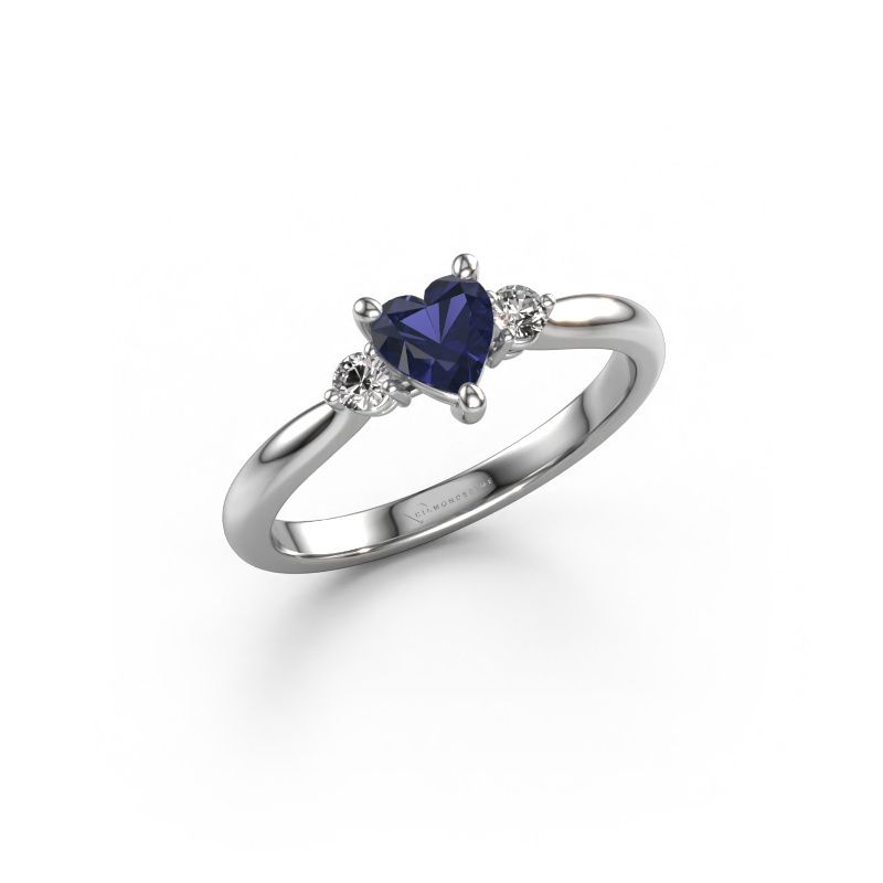 Verlovingsring Lieselot HRT 950 platina saffier 5 mm