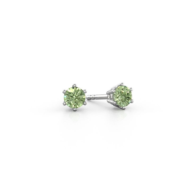 Ohrringe Fay 950 Platin grüner Labor-Diamant 4.2 mm