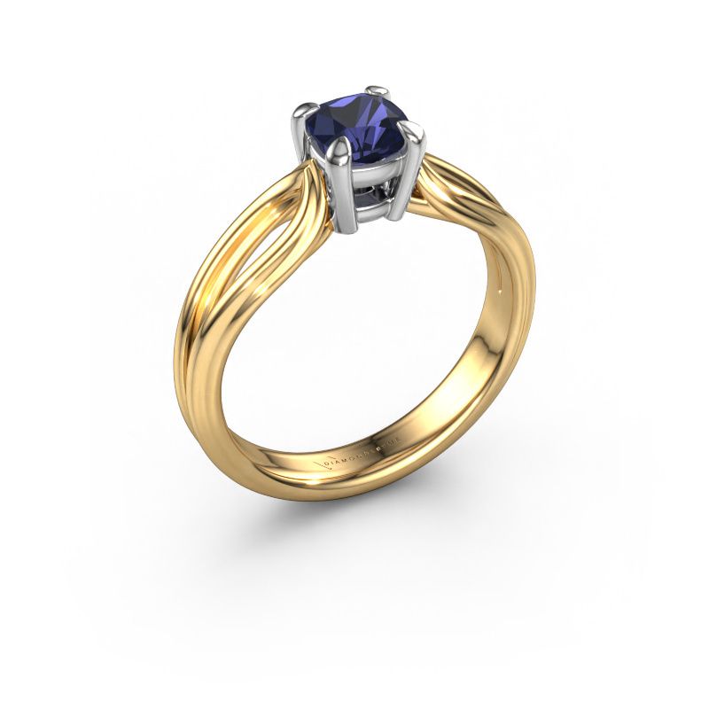 Verlovingsring Antonia cus 1 585 goud saffier 5 mm