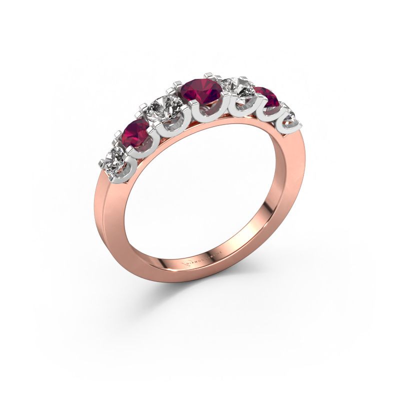 Ring Selina 3 585 rosé goud rhodoliet 3.7 mm