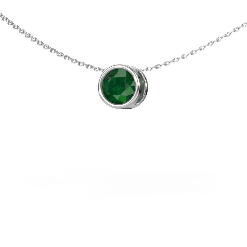 Pendant Lavon RND 585 white gold emerald 6.5 mm