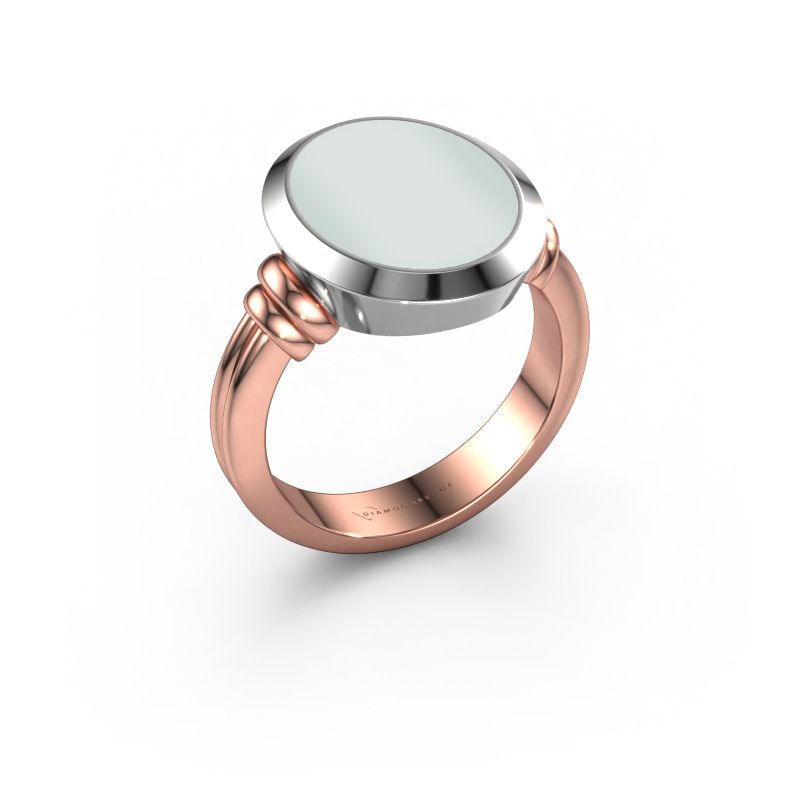 Siegelring Jake 3 585 Roségold grüner Lagenstein 15x12 mm