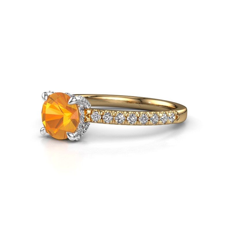 Image of Engagement ring saskia rnd 1<br/>585 gold<br/>Citrin 6.5 mm