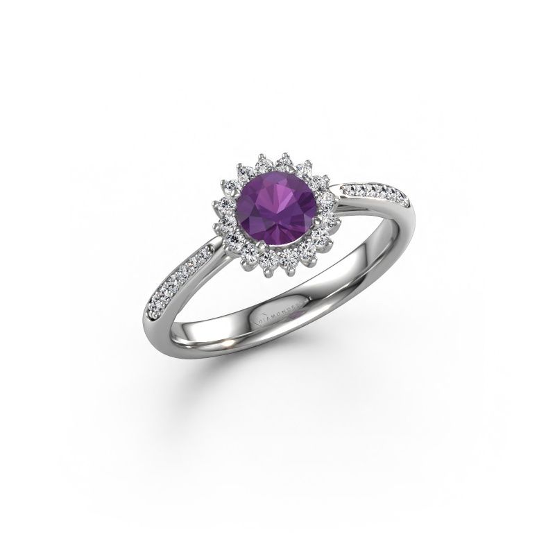 Verlobungsring Tilly RND 2 express 585 Weißgold Amethyst 5 mm