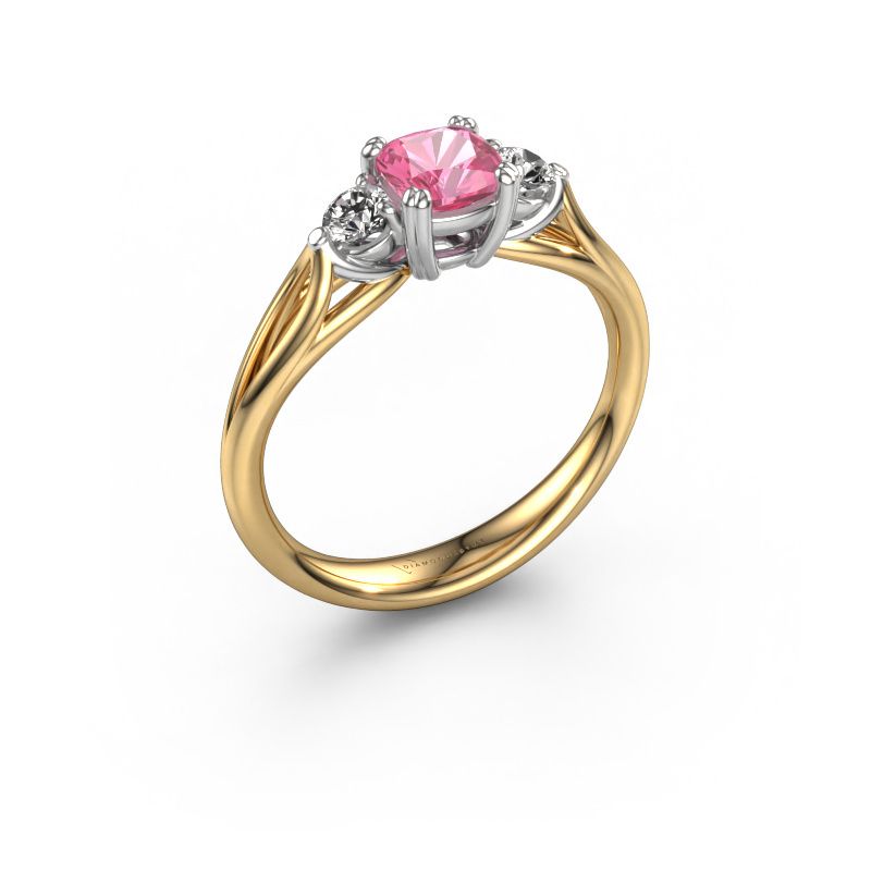 Engagement ring Amie cus 585 gold pink sapphire 5 mm