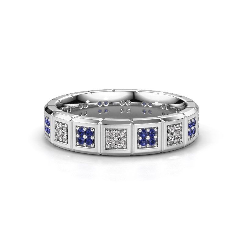 Afbeelding van Trouwring WH2056L15DP 585 witgoud saffier ±5x2.4 mm