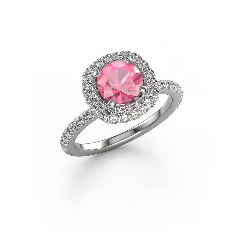 Bague de fiançailles Talitha RND 950 platine saphir rose 6.5 mm