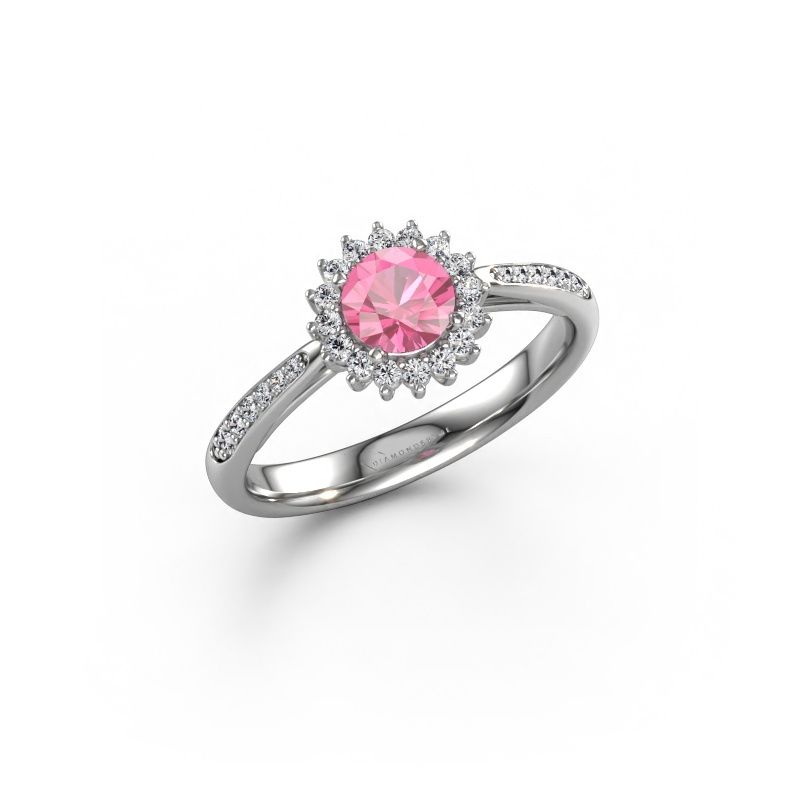 Engagement ring Tilly RND 2 express 585 white gold pink sapphire 5 mm