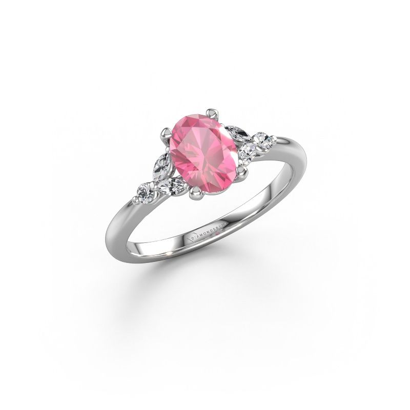 Engagement ring Megan OVL 950 platinum pink sapphire 7,5x5,5 mm