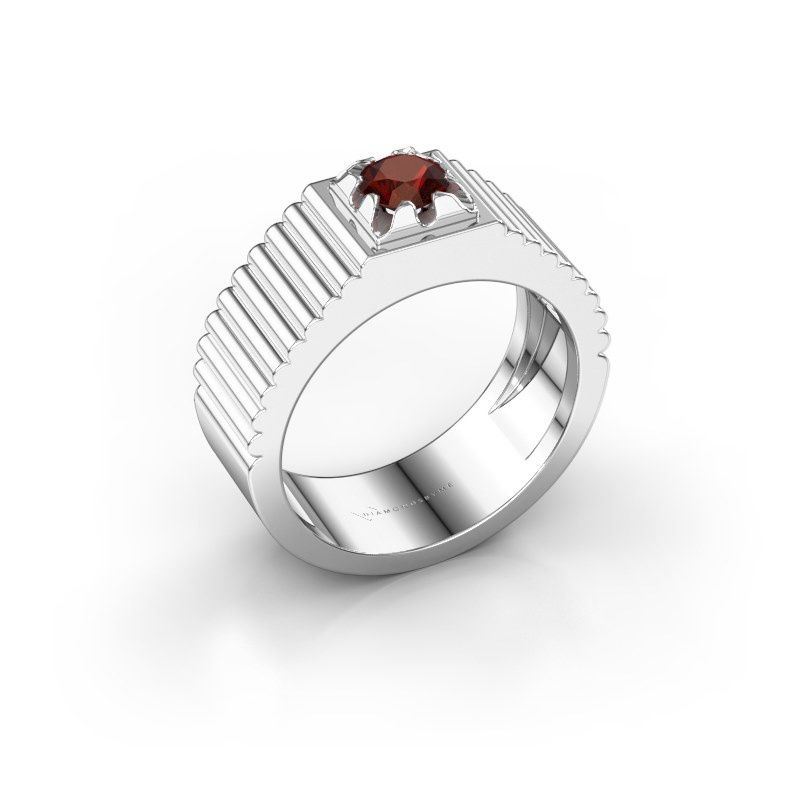 Image of Pinky ring elias<br/>950 platinum<br/>Garnet 5 mm