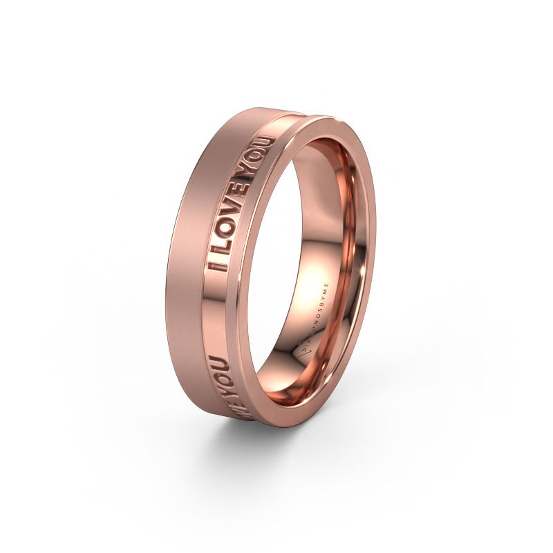 Trouwring WH2076M16CPM 585 rosé goud ±6x2.2 mm