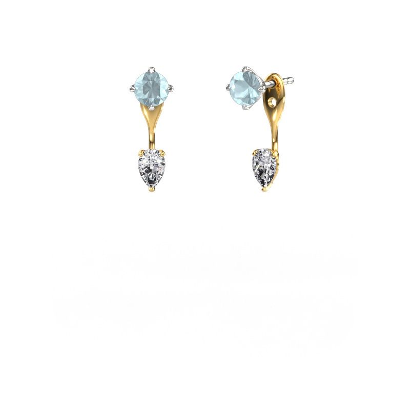 Ohrhänger Kate RND-PER 585 Weißgold Aquamarin 5 mm