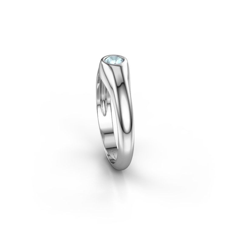 Image of Pinky ring thorben<br/>585 white gold<br/>Aquamarine 4 mm