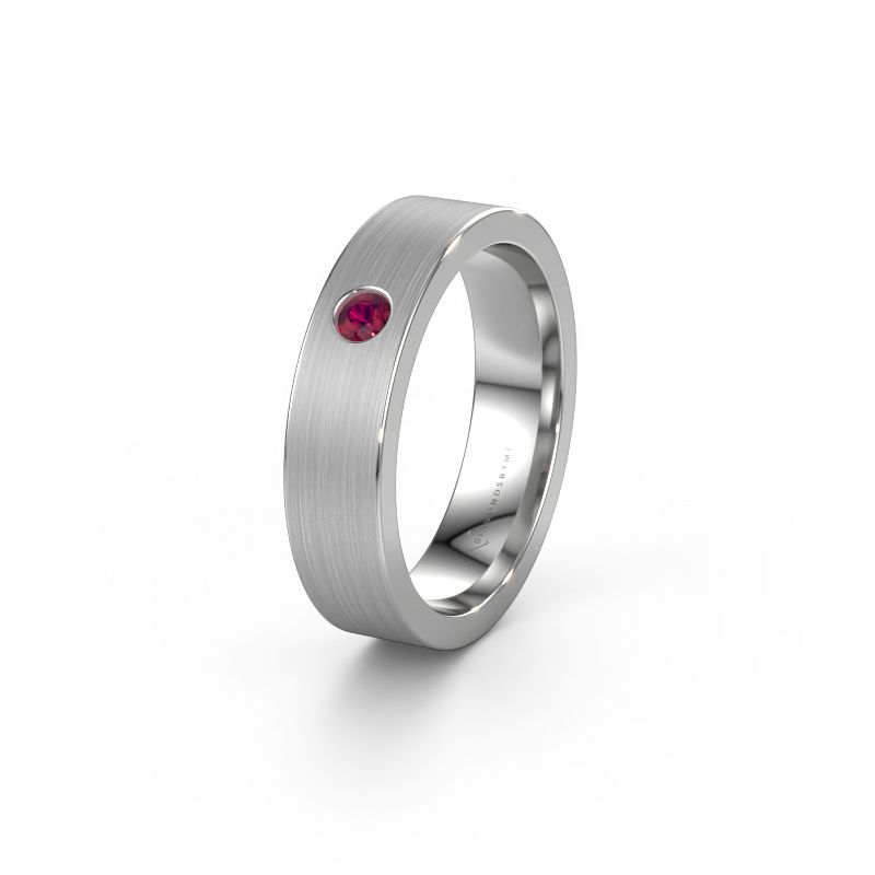 Wedding ring WH0101L15BM 585 white gold rhodolite ±5x2 mm