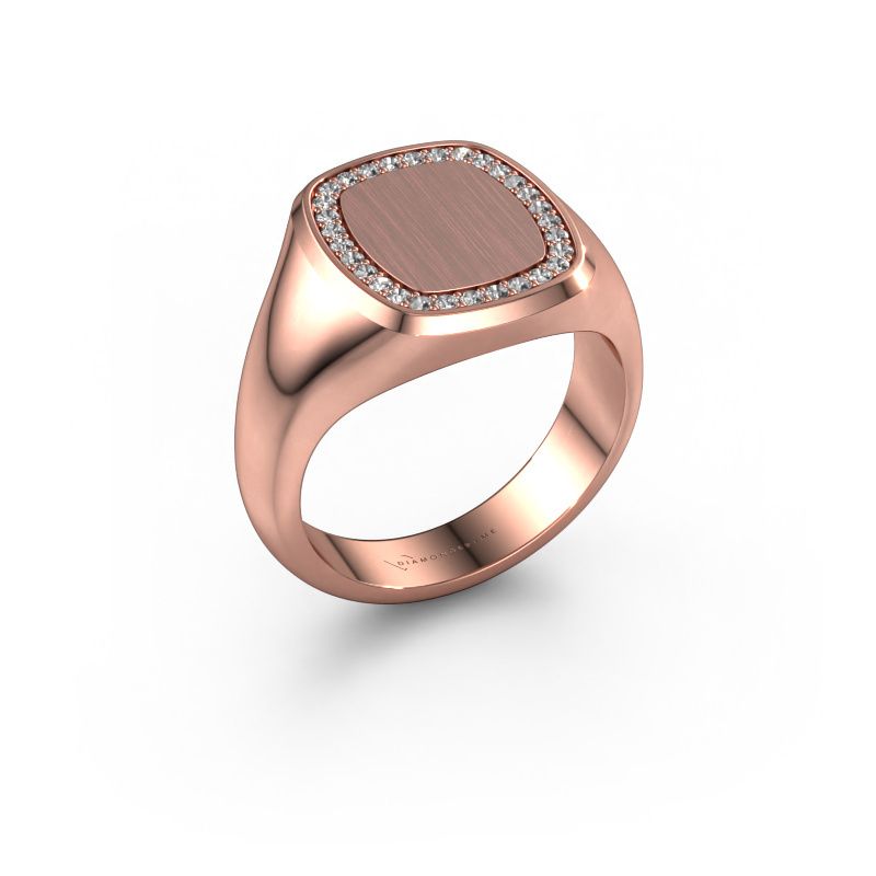 Herrenring Floris Cushion 3 585 Roségold Diamant 0.225 crt