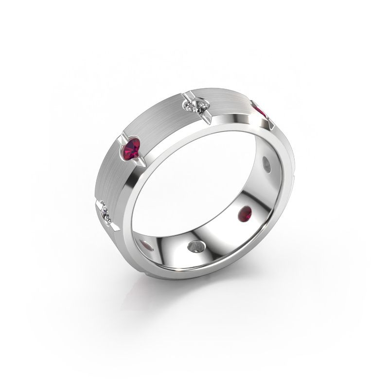 Bague pour homme Irwin 585 or blanc rhodolite 2.7 mm