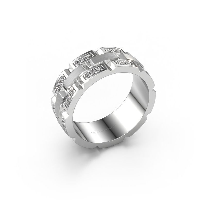 Herrenring Ricardo 4 585 Weißgold Zirkonia 1.2 mm