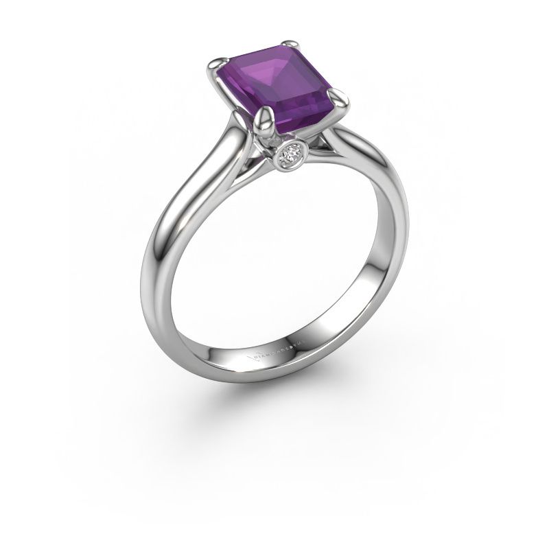 Verlobungsring Valorie eme 1 585 Weißgold Amethyst 9x7 mm