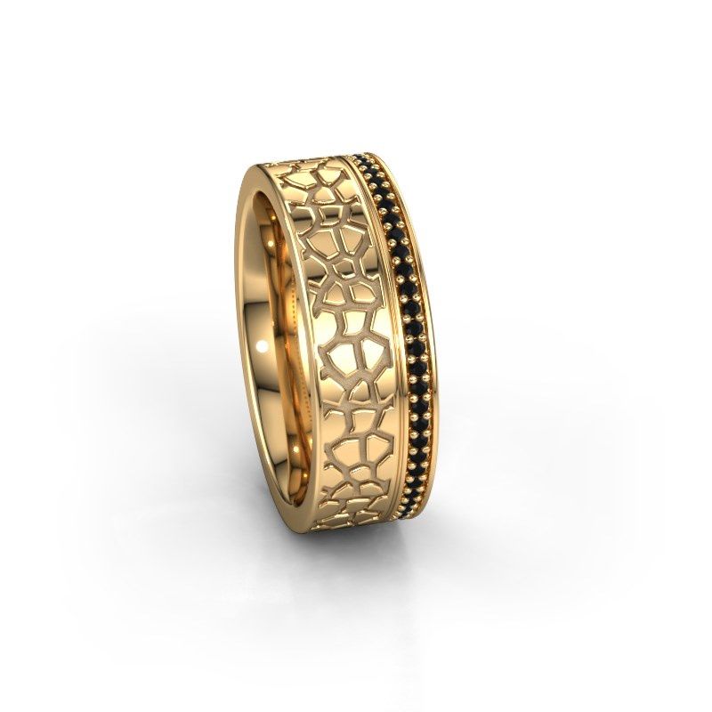 Image of Wedding ring WH2070L17C<br/>585 gold ±7x2.2 mm<br/>Black diamond