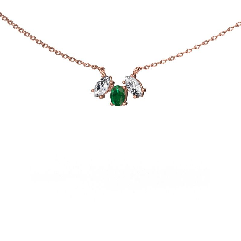 Necklace Rachal 585 rose gold emerald 4x3 mm