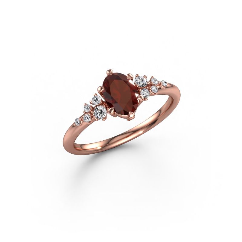Ring Royce OVL 585 rose gold garnet 7x5 mm