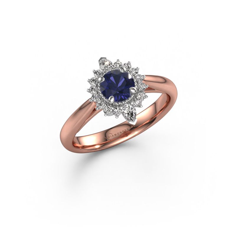 Engagement ring Susan 585 rose gold sapphire 5 mm