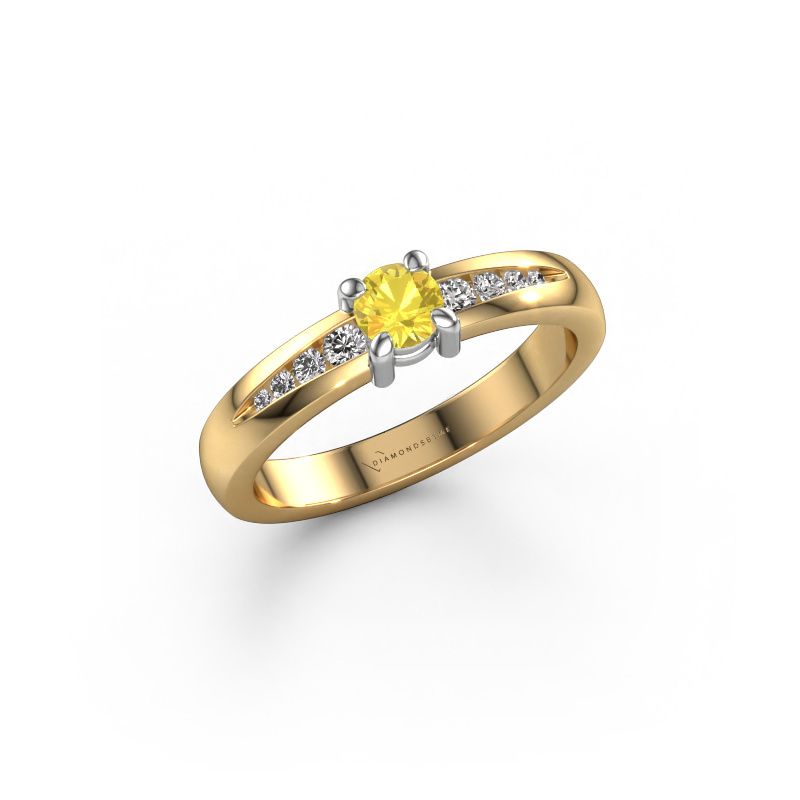 Bague de fiançailles Zohra 585 or jaune saphir jaune 4 mm