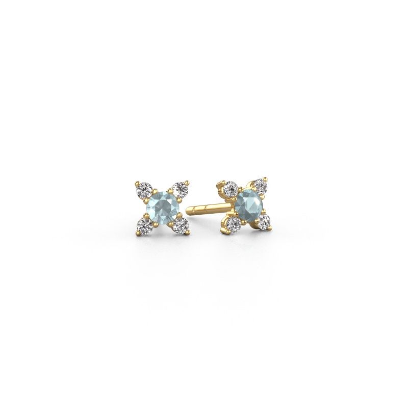 Earrings Nina 585 gold aquamarine 3 mm