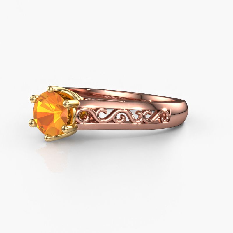Image of Engagement ring Shan 585 rose gold citrin 6 mm