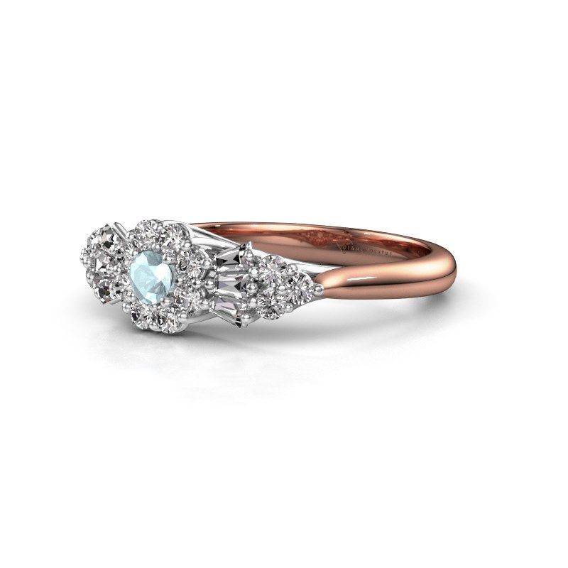 Image of Engagement ring Carisha 585 rose gold aquamarine 3 mm
