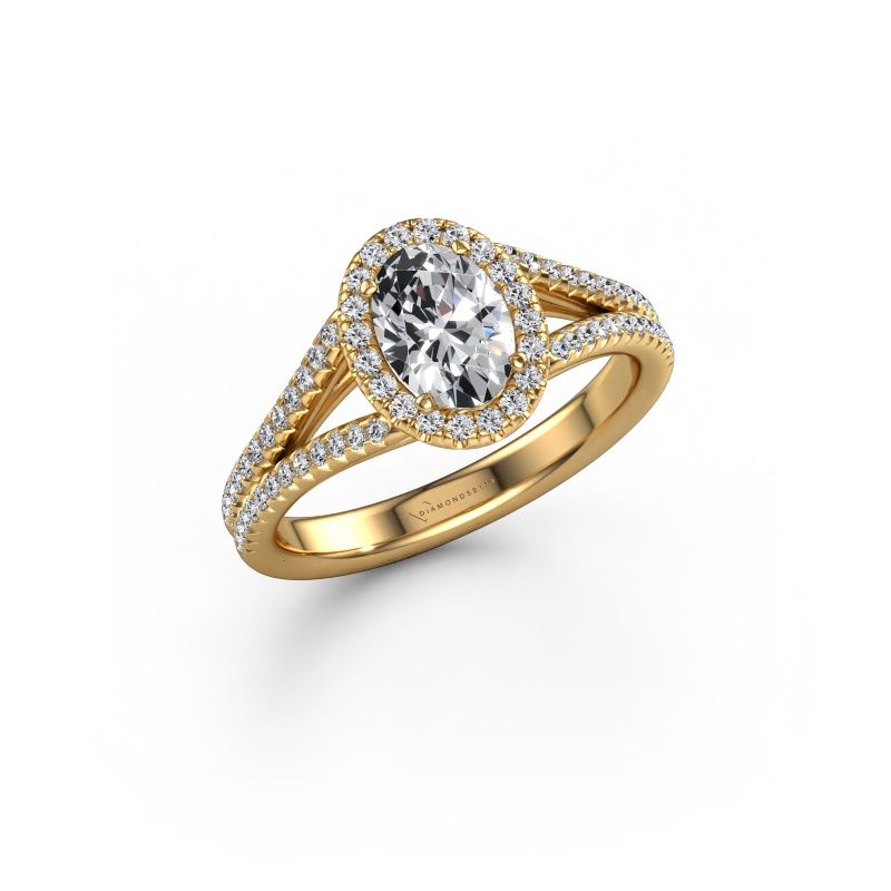 Verlovingsring Verla ovl 2 585 goud diamant 1.074 crt