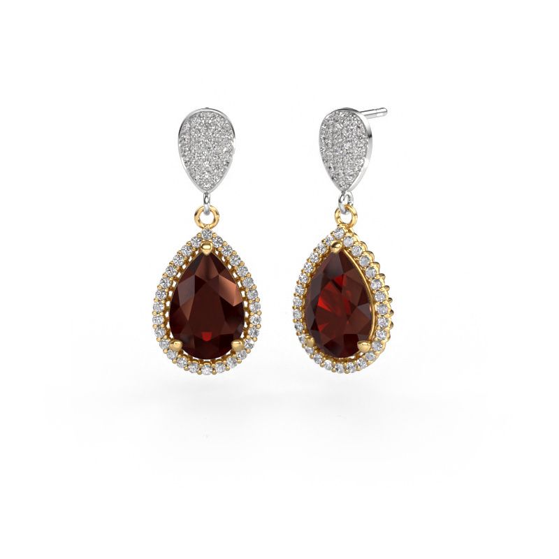 Pendants d'oreilles Tilly per 2 585 or jaune grenat 12x8 mm