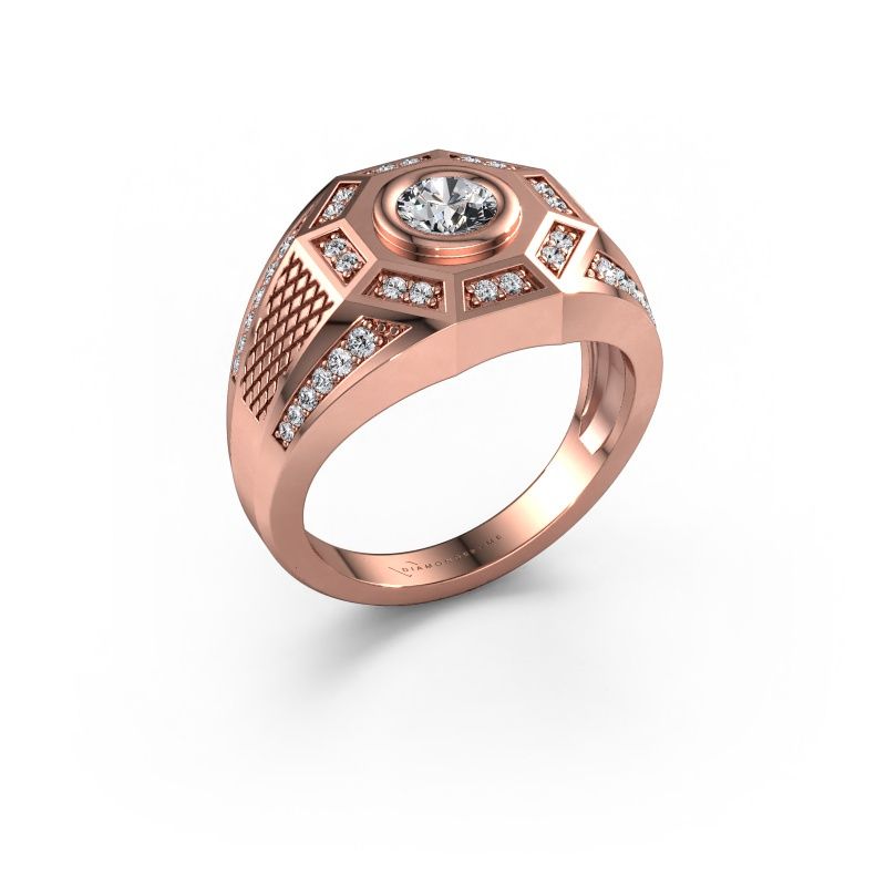 Bague pour homme Enzo 585 or rose diamant synthétique 0.845 crt