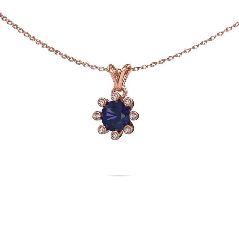 Anhänger Carola 3 585 Roségold Saphir 6 mm