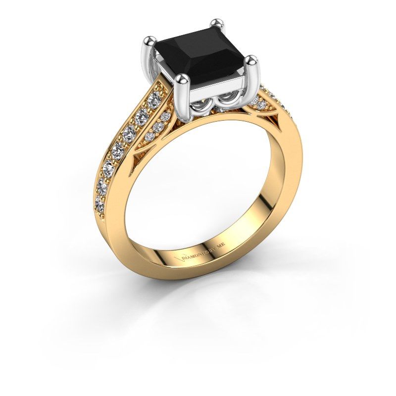 Afbeelding van Verlovings ring Feline<br/>585 goud<br/>Zwarte diamant 2.46 crt