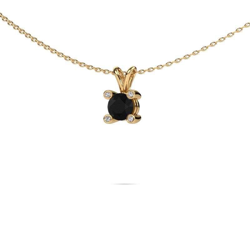Afbeelding van Hanger Fleur 585 goud zwarte diamant 0.60 crt