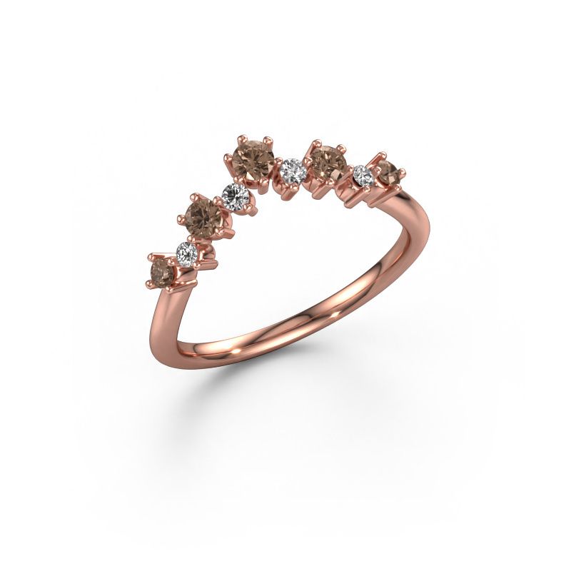 Aanschuifring Carly B 585 rosé goud bruine diamant 0.346 crt