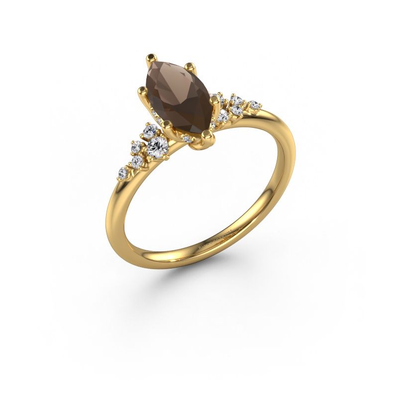 Verlovingsring Emma MRQ 585 goud rookkwarts 10x5 mm