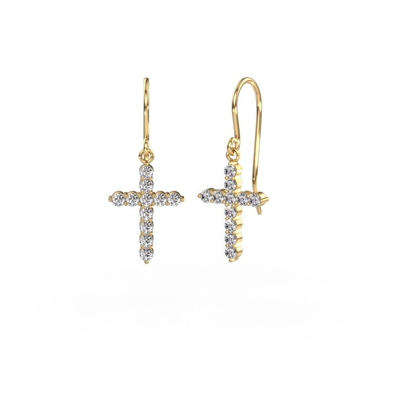 Ohrhänger Cross 585 Gold Lab-grown Diamant 0.660 crt